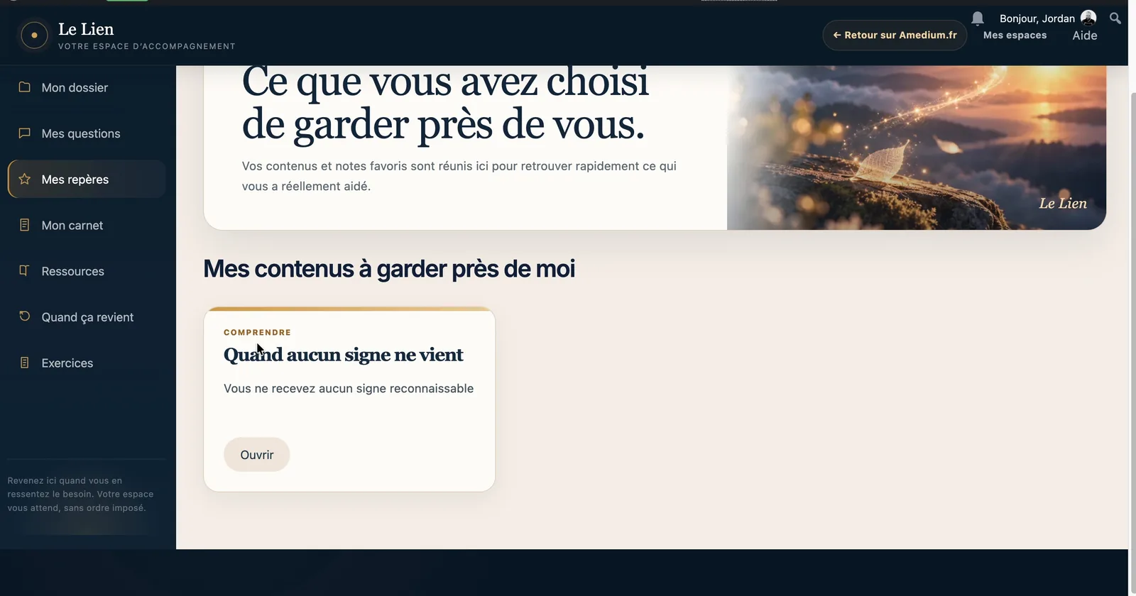 Favoris et repères Le Lien